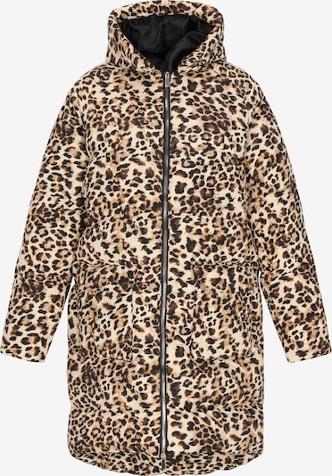 Žieminis paltas iš faina, spalva – kremo / ruda, Prekių apžvalga