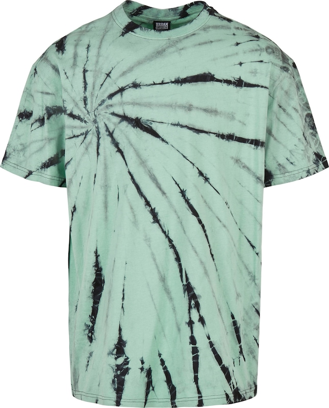 Urban Classics T-Shirt 'Boxy Tye Dye' in Mint