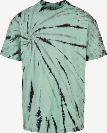 Urban Classics Shirt 'Boxy Tye Dye' in Green: front