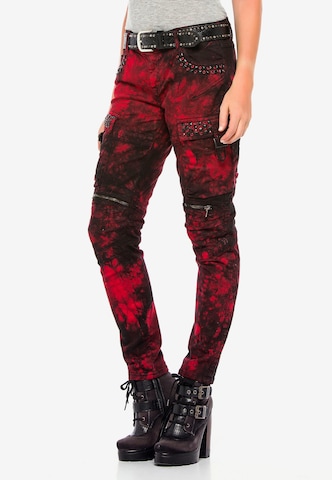 CIPO & BAXX Slim fit Cargo Jeans in Red