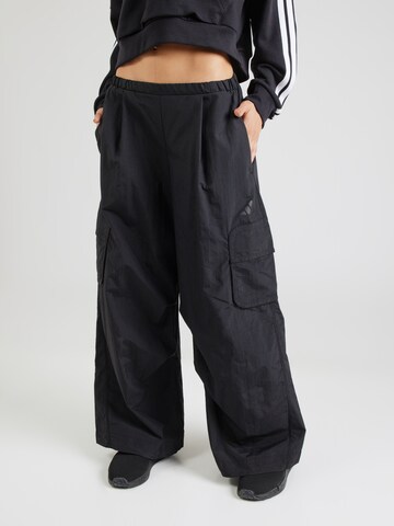 ADIDAS SPORTSWEAR Baggy Sports trousers in Black: front
