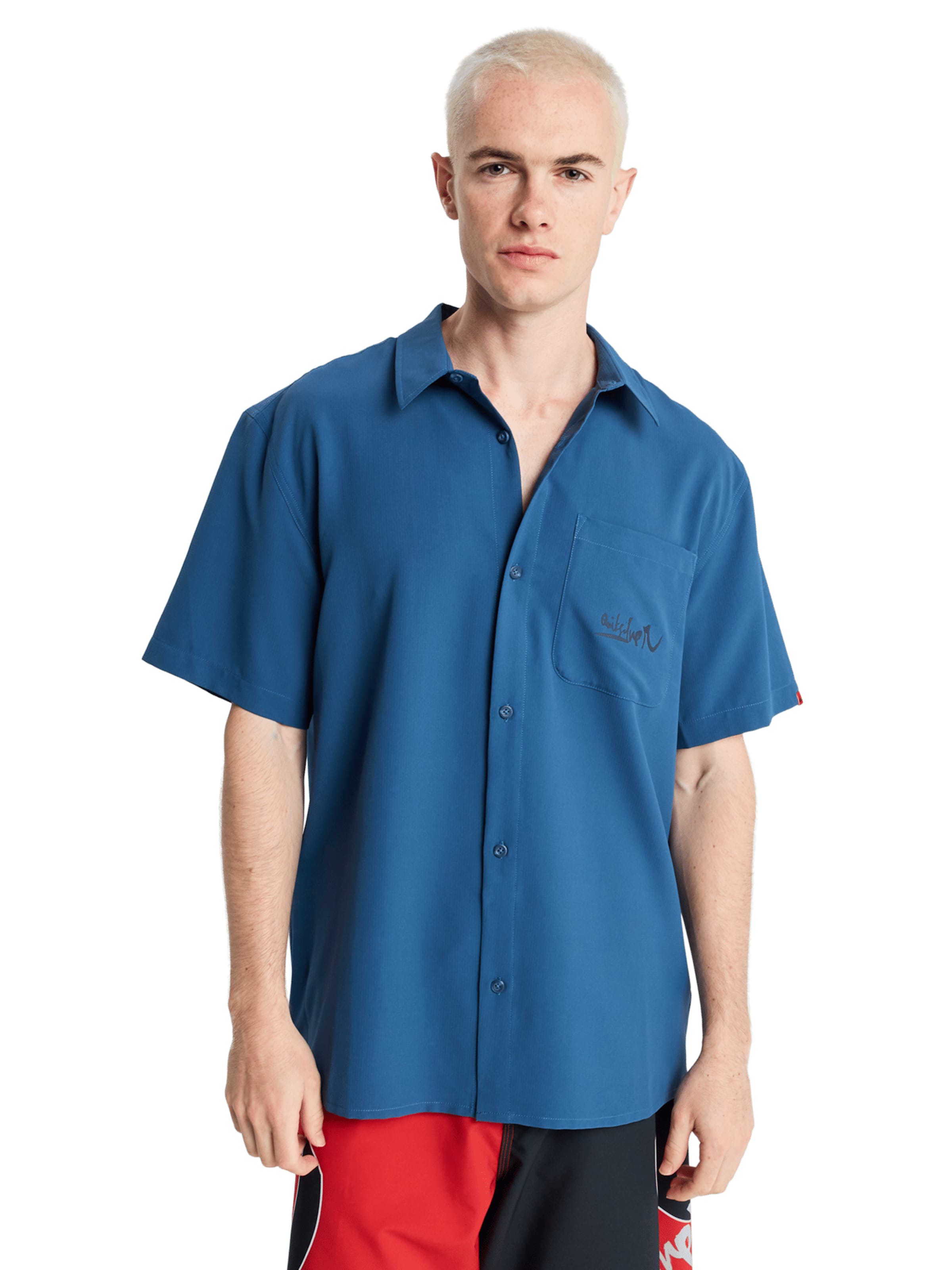 QUIKSILVER Классический крой Рубашка 'YG Lithium' в Синий: спереди