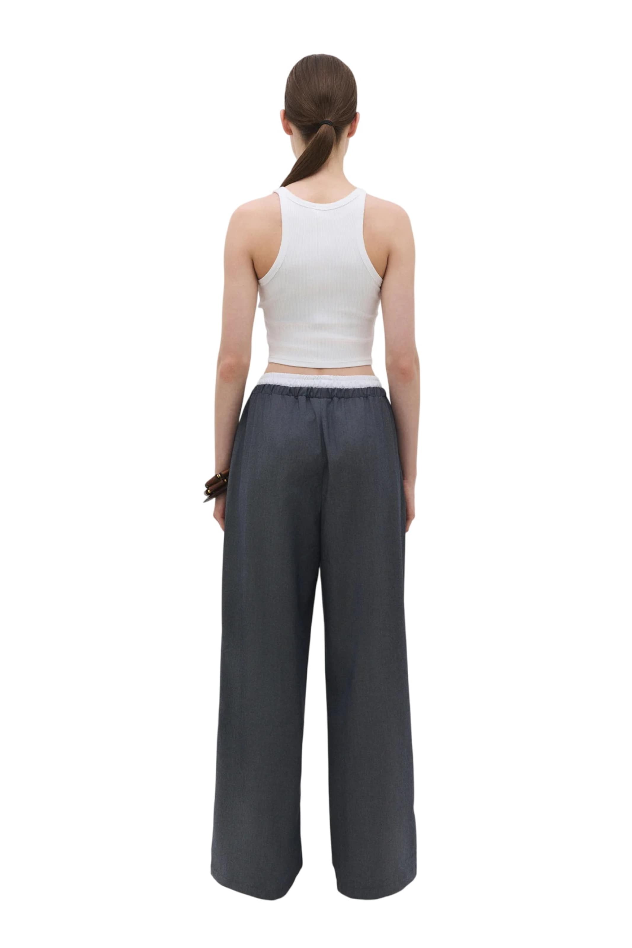 No Matter What Wide Leg Hose in Grau