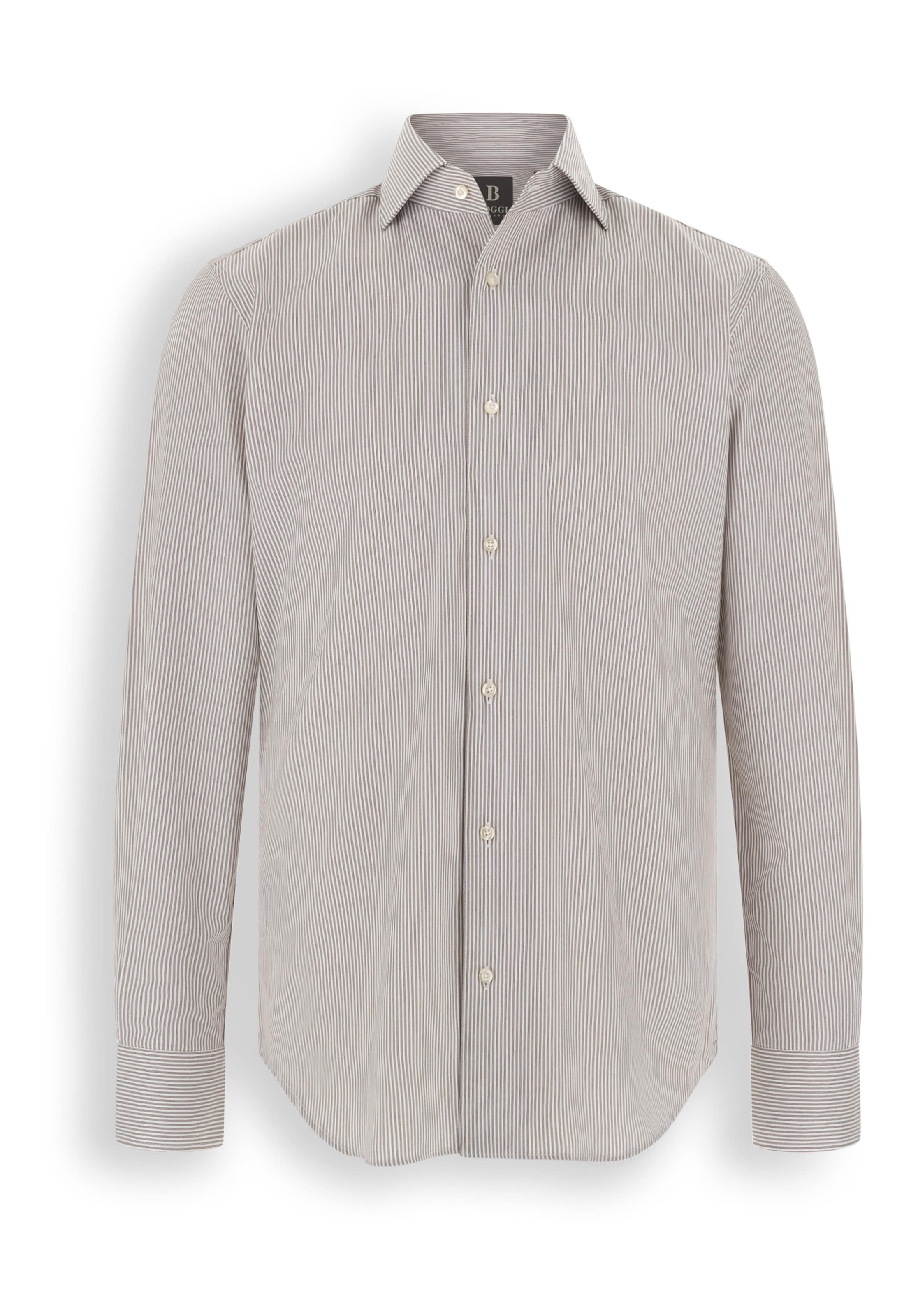 Coupe regular Chemise Boggi Milano en marron : devant