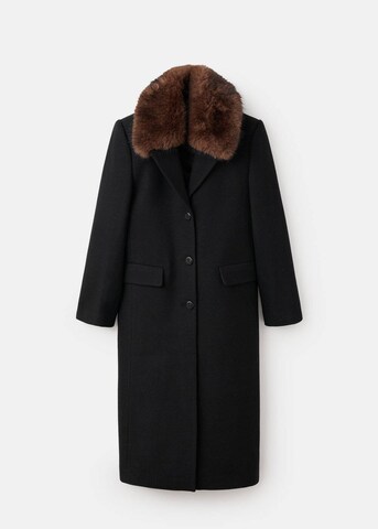 MANGO Between-Seasons Coat 'Lips' in Black