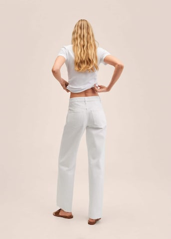 Wide leg Jeans 'Agnes' de la MANGO pe alb