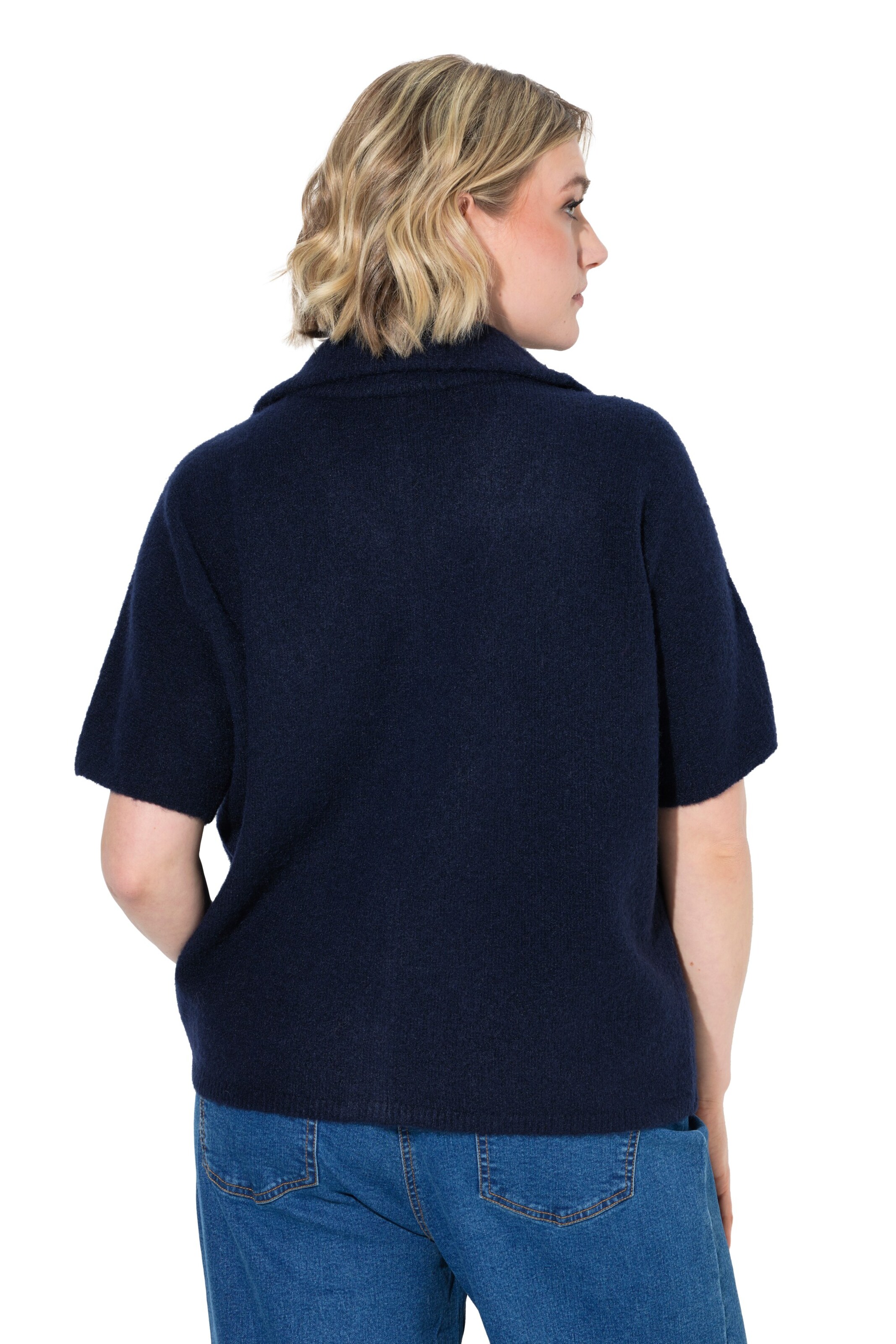 Ulla Popken Gebreid vest in Blauw