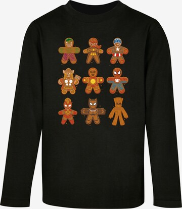 ABSOLUTE CULT Shirt 'Marvel Universe - Christmas Gingerbread Avengers' in Zwart: voorkant