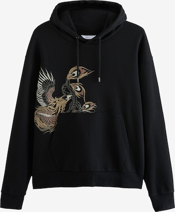 Bluză de molton de la Next pe negru: față