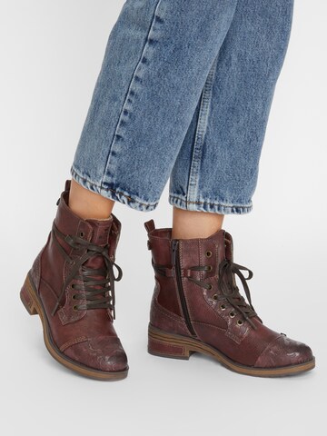 MUSTANG Lace-up bootie in Brown