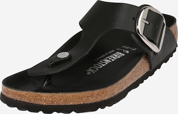 BIRKENSTOCK T-bar sandals 'Gizeh' in Black: front