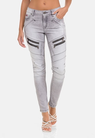 CIPO & BAXX Skinny Jeans in Grey: front