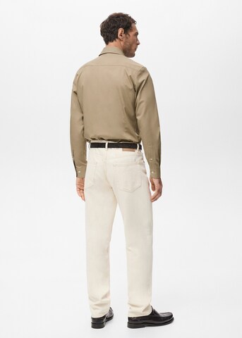 MANGO MAN Slim fit Button Up Shirt 'Bilbao1' in Brown