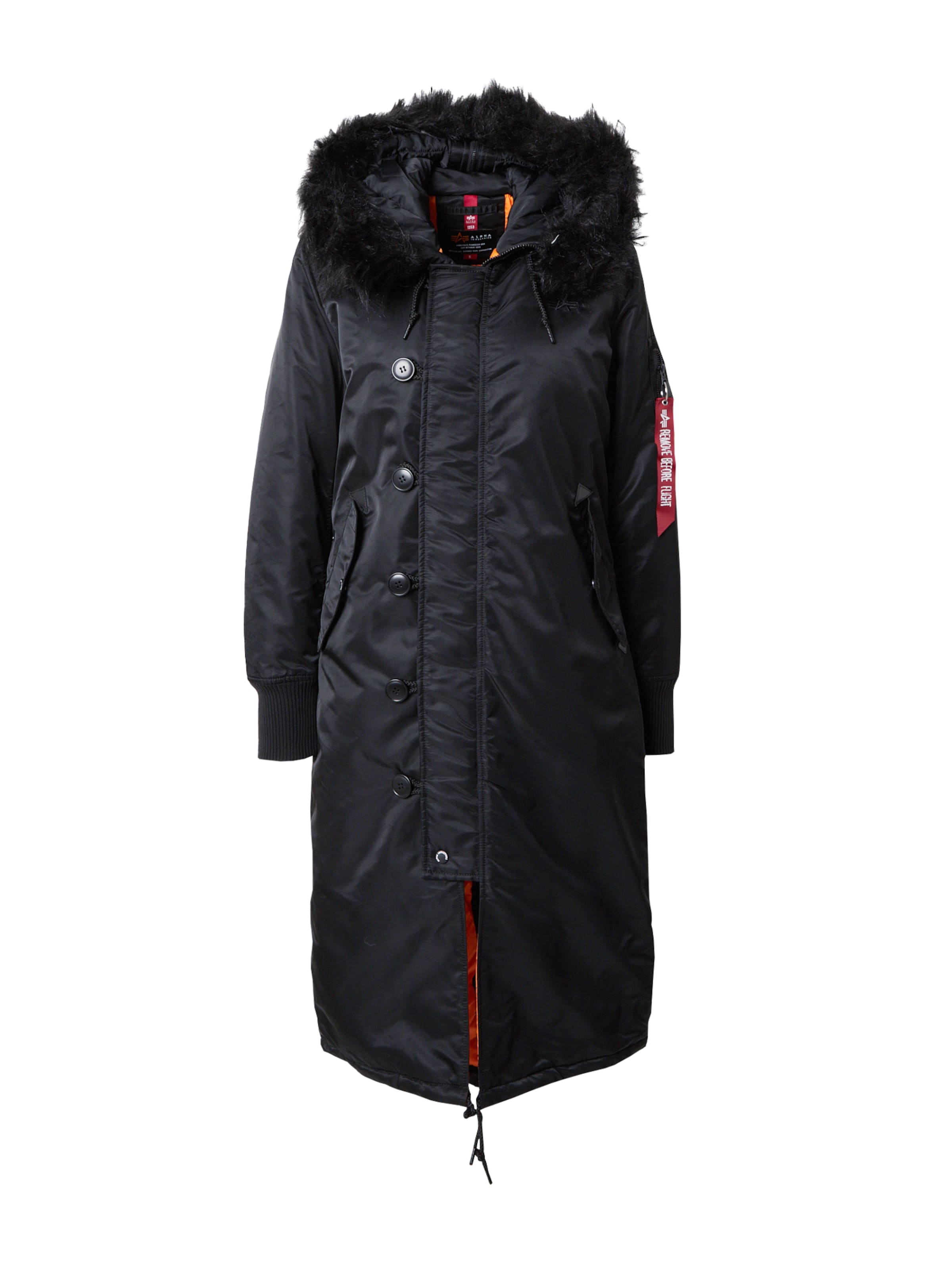 Parka d’hiver ALPHA INDUSTRIES en noir : devant