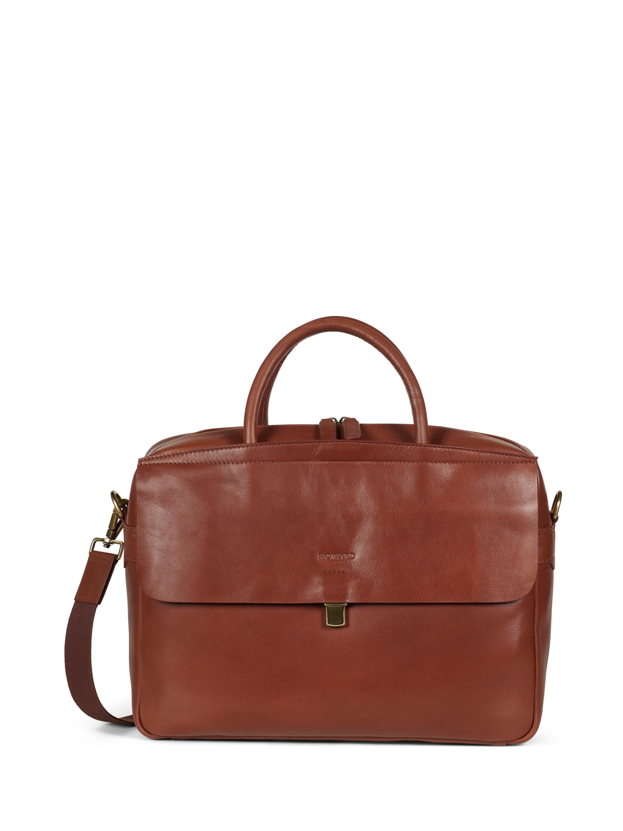 Howard London Laptoptasche 'Laptop Bag Charlie Brown'‌‌‌‌‌‌‌‌‌‌ in Braun: Vorderseite