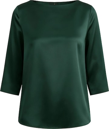 Lilysilk Blouse '3/4 Ärmel Seidenbluse mit Boot-Hals' in Groen: voorkant