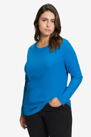 T-shirt Ulla Popken en bleu : devant