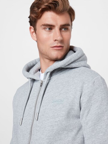 Superdry Zip-Up Hoodie 'VINTAGE' in Grey