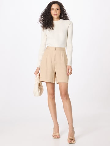 Calvin Klein Regular Pleat-Front Pants in Beige