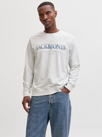 JACK & JONES Sweatshirt 'JJDevin Daytona' in Wit: voorkant