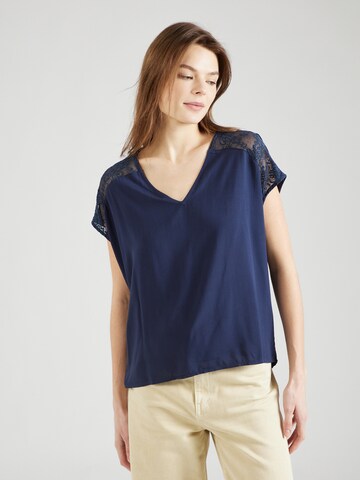 VERO MODA Blouse 'RUSK' in Blauw: voorkant