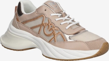 PINKO Platform trainers 'Ariel 33 - Sneaker Calf Leather/Net/Cow Suede' in Pink: front