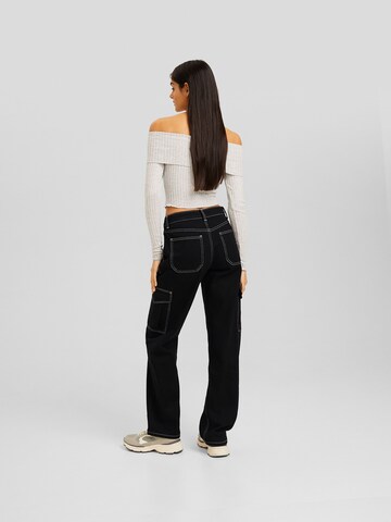 Bershka Loose fit Cargo Jeans in Black