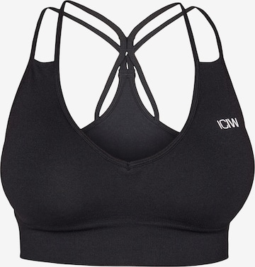 juoda ICANIWILL Sportinė liemenėlė 'Define Seamless': priekis