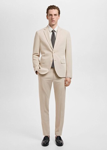 MANGO MAN Regular Pleated Pants 'Paris' in Beige