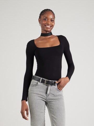 Miss Selfridge Bodi majica | črna barva: sprednja stran