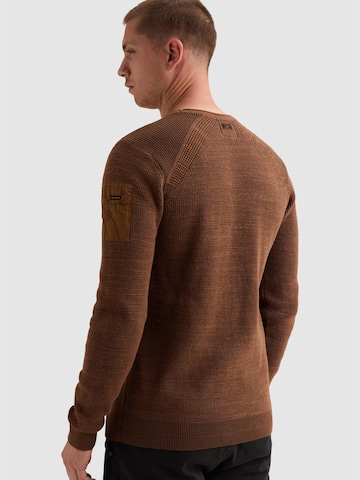 PME Legend Trui 'Pullover in cotton mélange with flight pocket' in Bruin