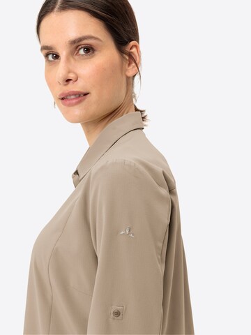 VAUDE Athletic button up shirt 'Rosemoor' in Beige