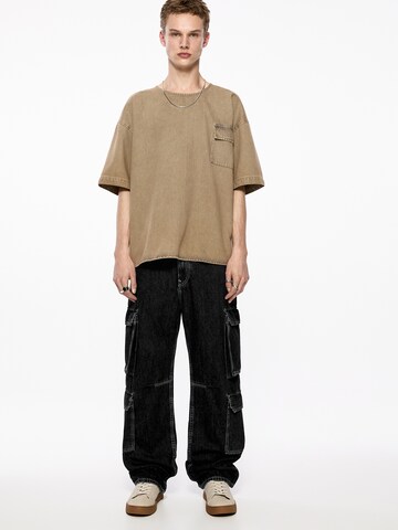 Pull&Bear Loosefit Cargo farmer - fekete