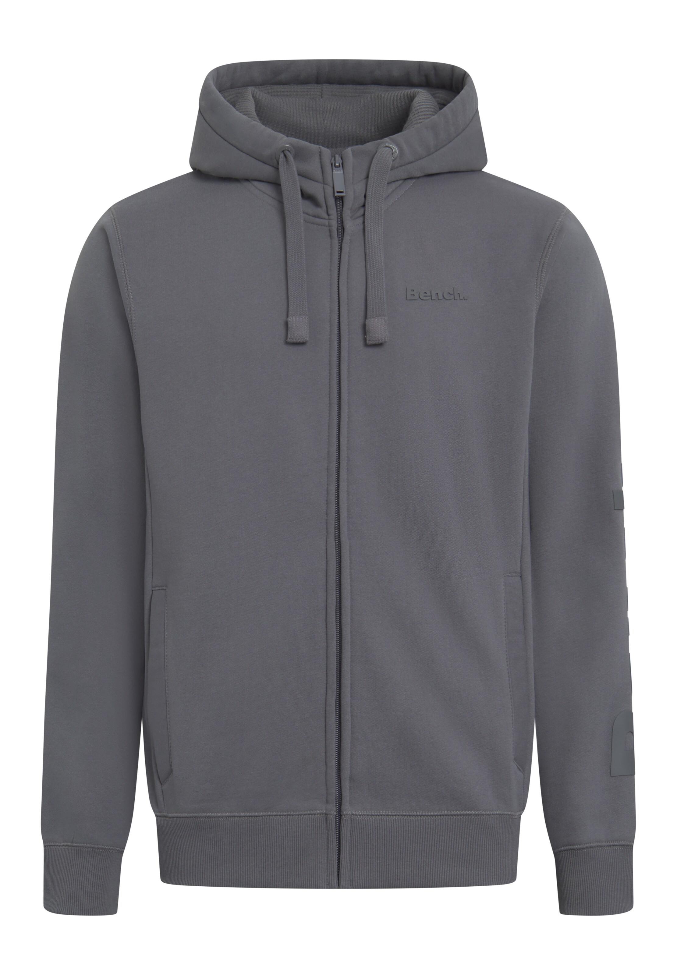 BENCH Zip-Up Hoodie in Grey: front