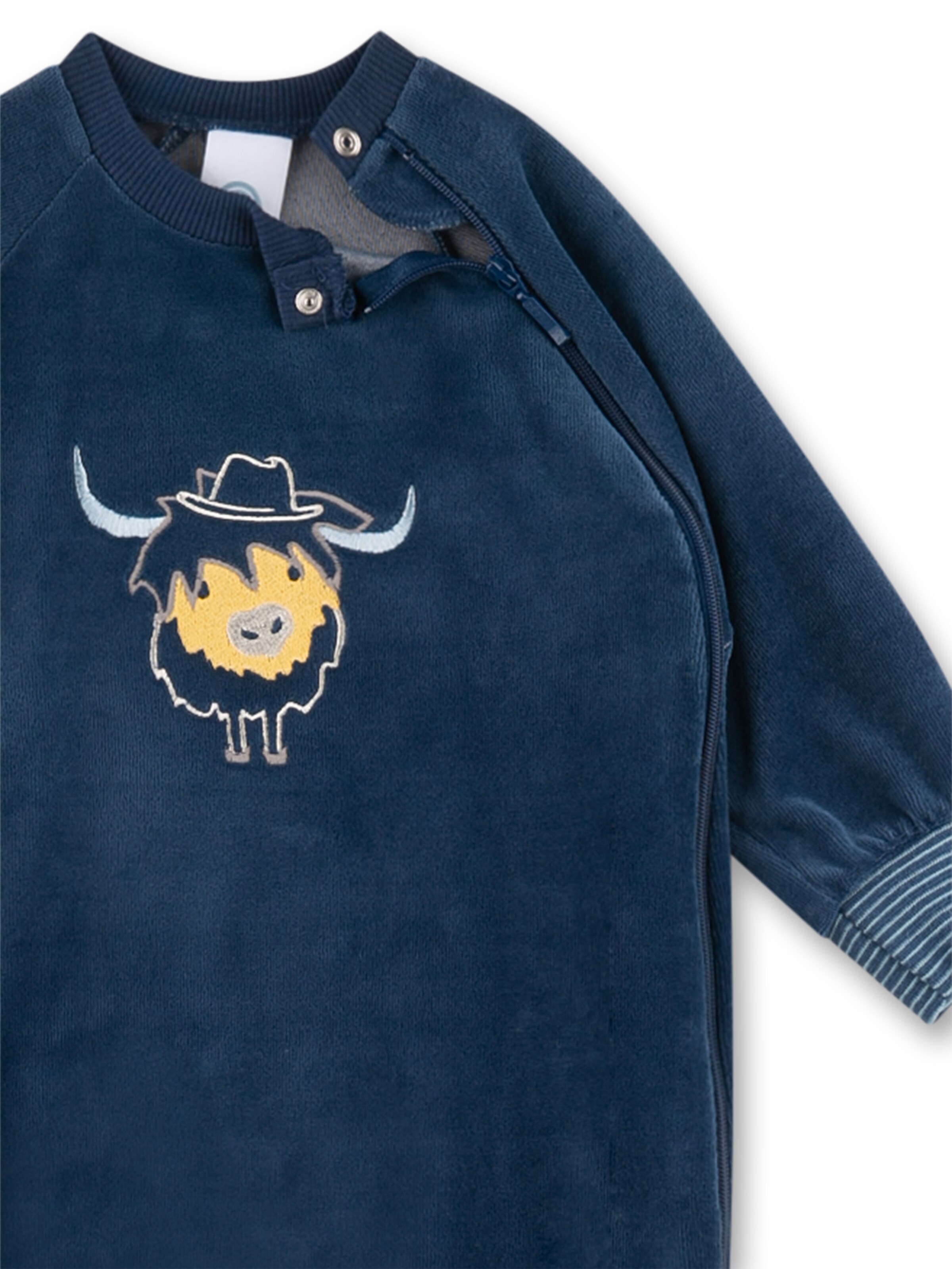 Sanetta Strampler 'Büffel' in Blau