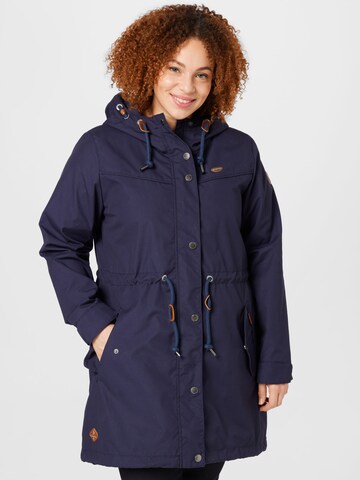 Ragwear Plus Between-Seasons Parka 'CANNY' in Blue: front