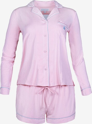 PJ Salvage Pyjama 'Happy' in Roze: voorkant