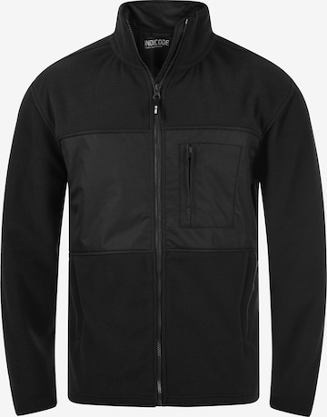 INDICODE JEANS Fleece Jacket 'Birch' in Black: front