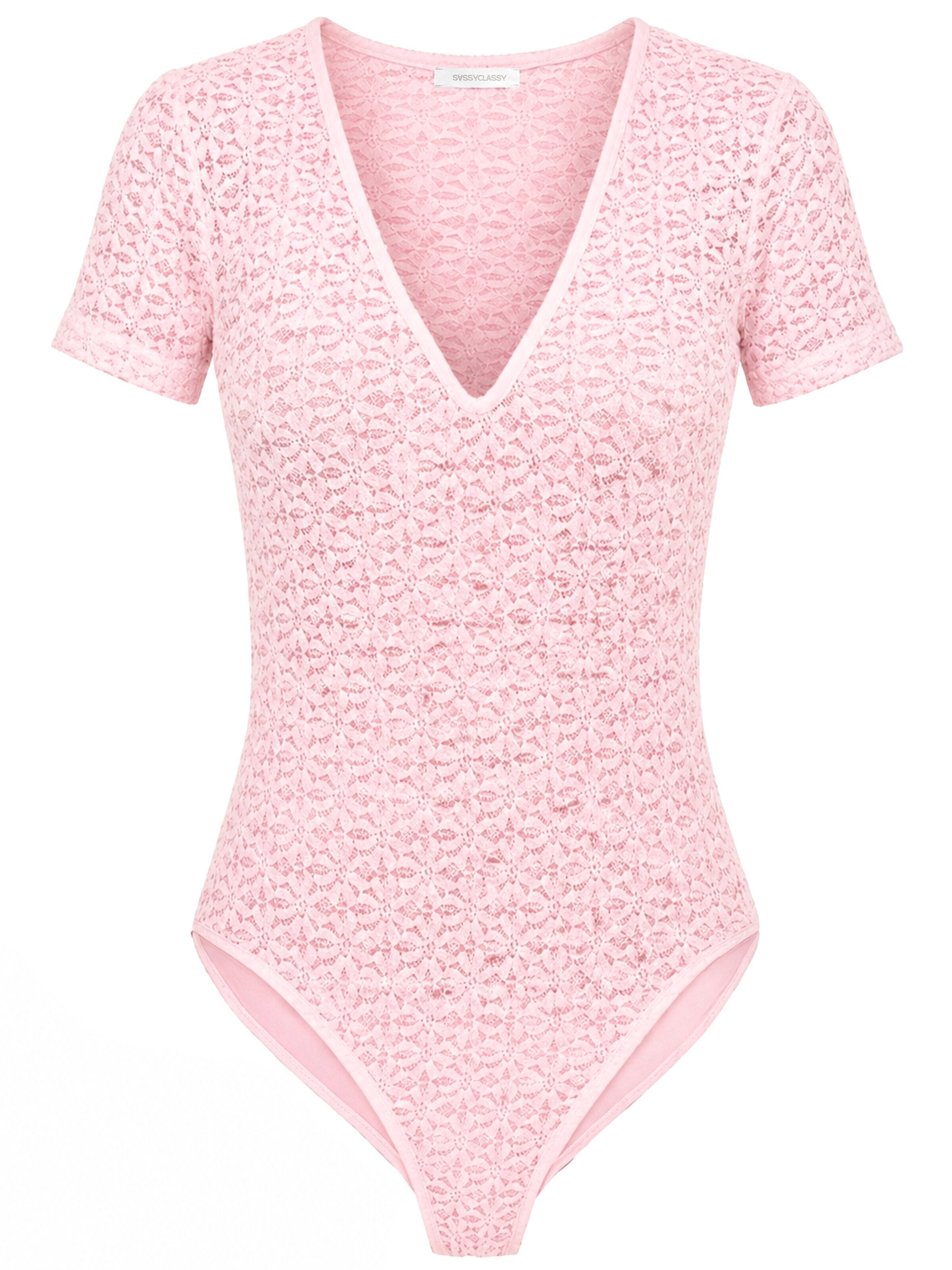 SASSYCLASSY Shirt bodysuit in Pink: front