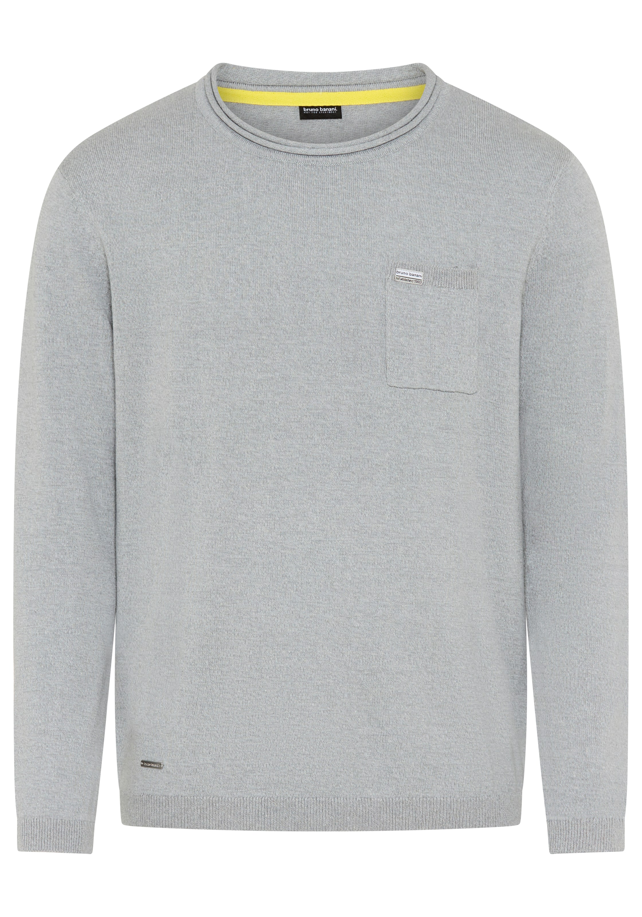 Bruno Banani LM Pullover in S in hellgrau, Produktansicht