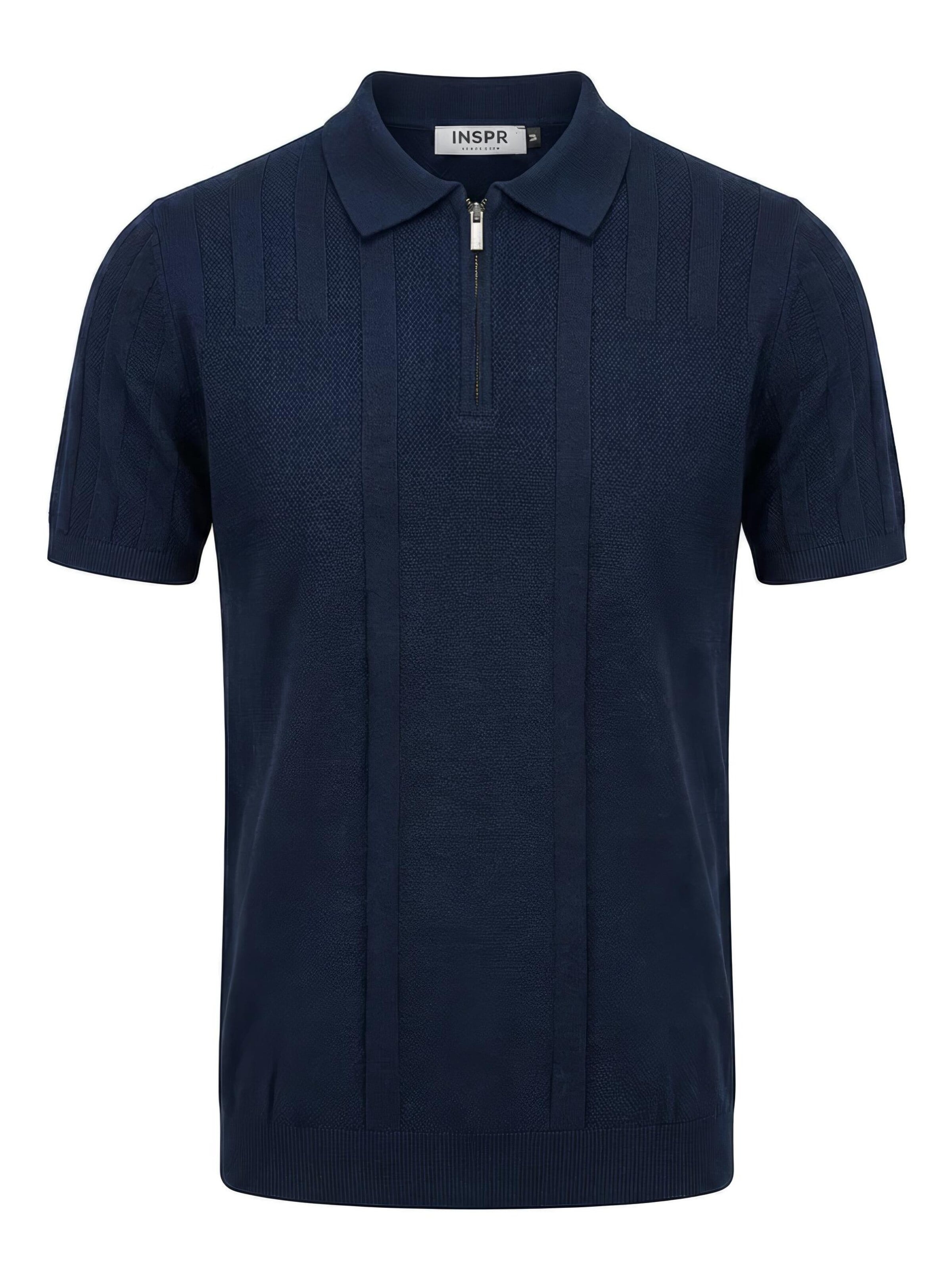 Maglietta 'Lucian Zip' di INSPR in blu: frontale