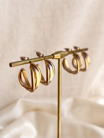 Kamakula Earrings 'Triple Twist' in Gold