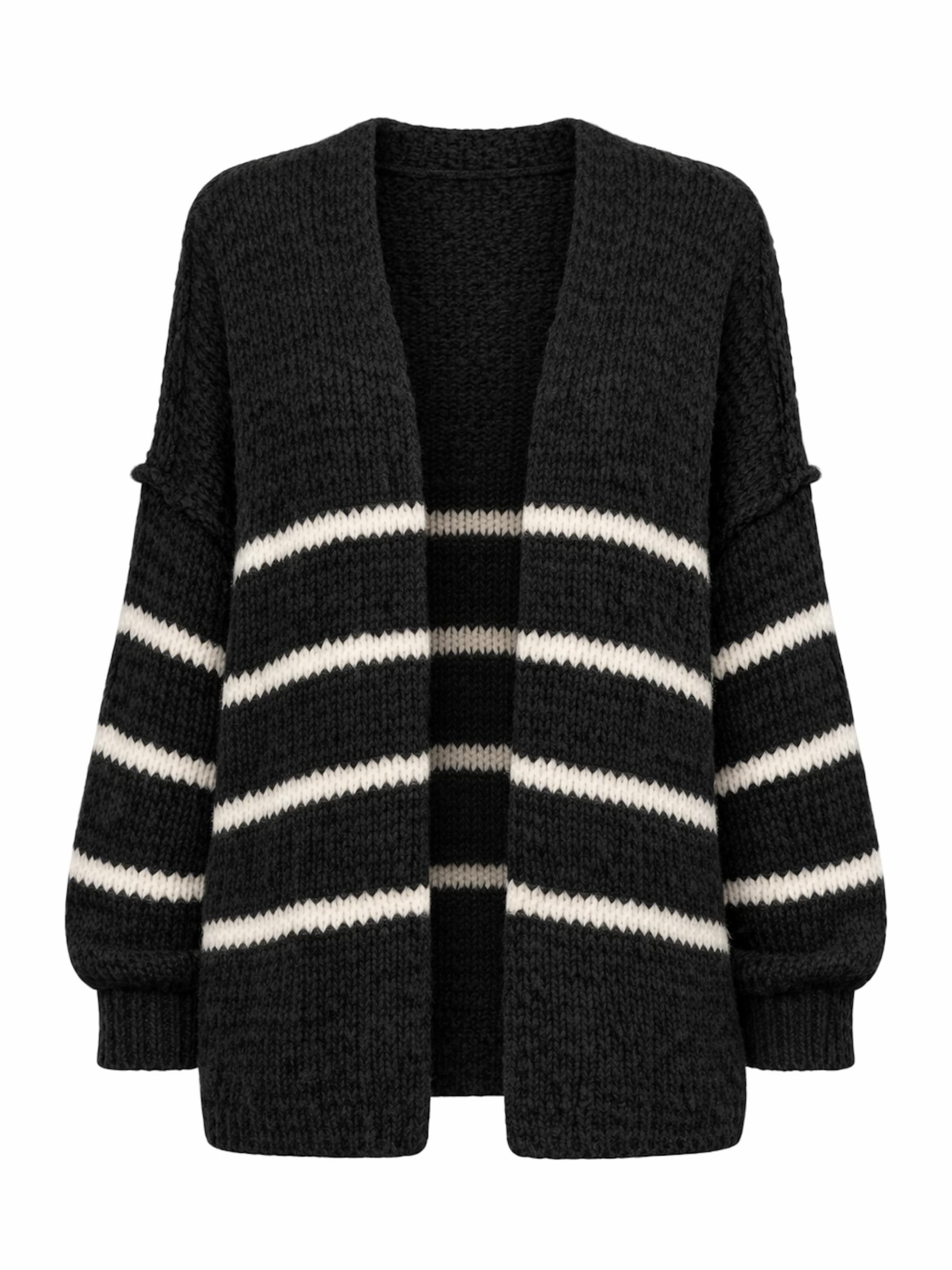 Worldclassca Strickjacke 'Strick Jacke mit Streifen'‌‌‌‌ in Schwarz