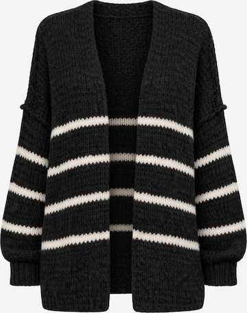 Worldclassca Strickjacke 'Strick Jacke mit Streifen' in Schwarz: Vorderseite