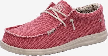 Mocassin HEY DUDE en rouge : devant