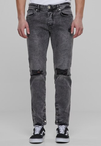2Y Premium Regular Jeans in Schwarz: Vorderseite