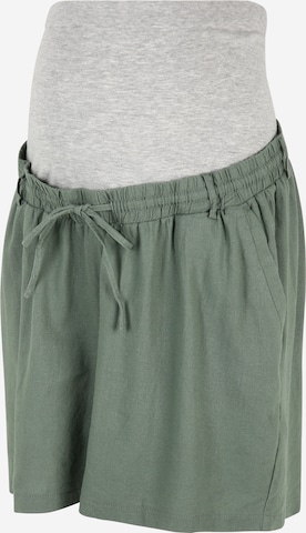 Mamalicious Curve Loose fit Pants 'BEACH' in Green: front