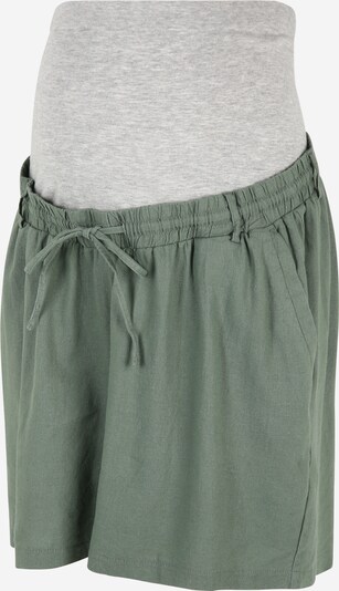 Mamalicious Curve Pantalon 'BEACH' en gris chiné / vert pastel, Vue avec produit