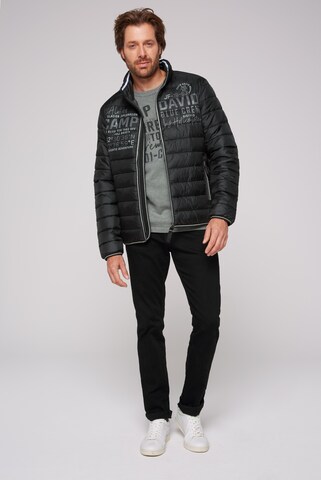 CAMP DAVID Leichte Steppjacke mit Logo Prints und Tapes in Schwarz