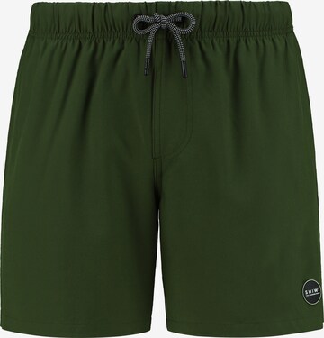 Shiwi Zwemshorts 'easy mike solid 4-way stretch' in Groen: voorkant